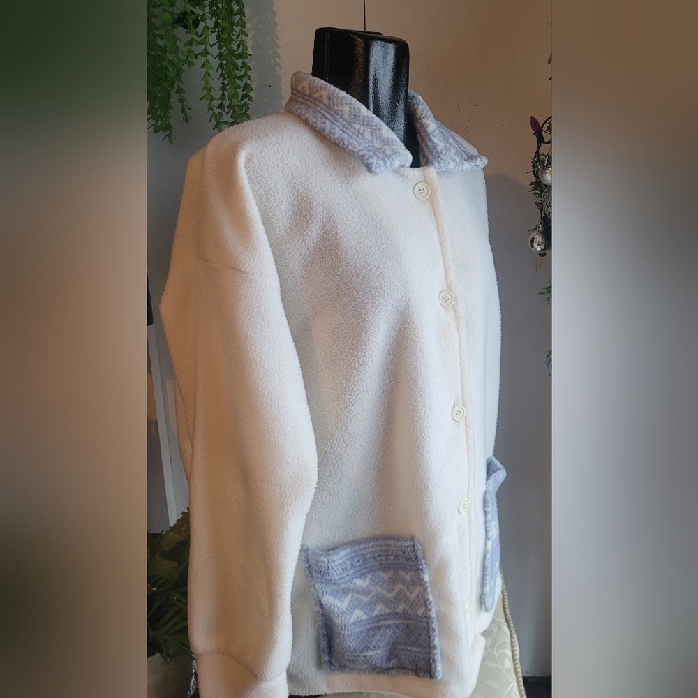 Vintage Blue Skies of Florida Fleece Sweater Size L - Picture 3 of 7